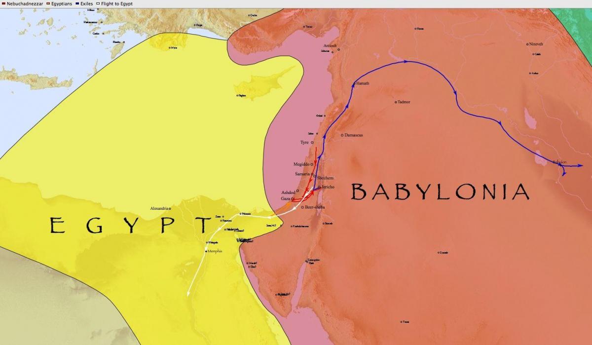 Carte de babylone, de l'egypte