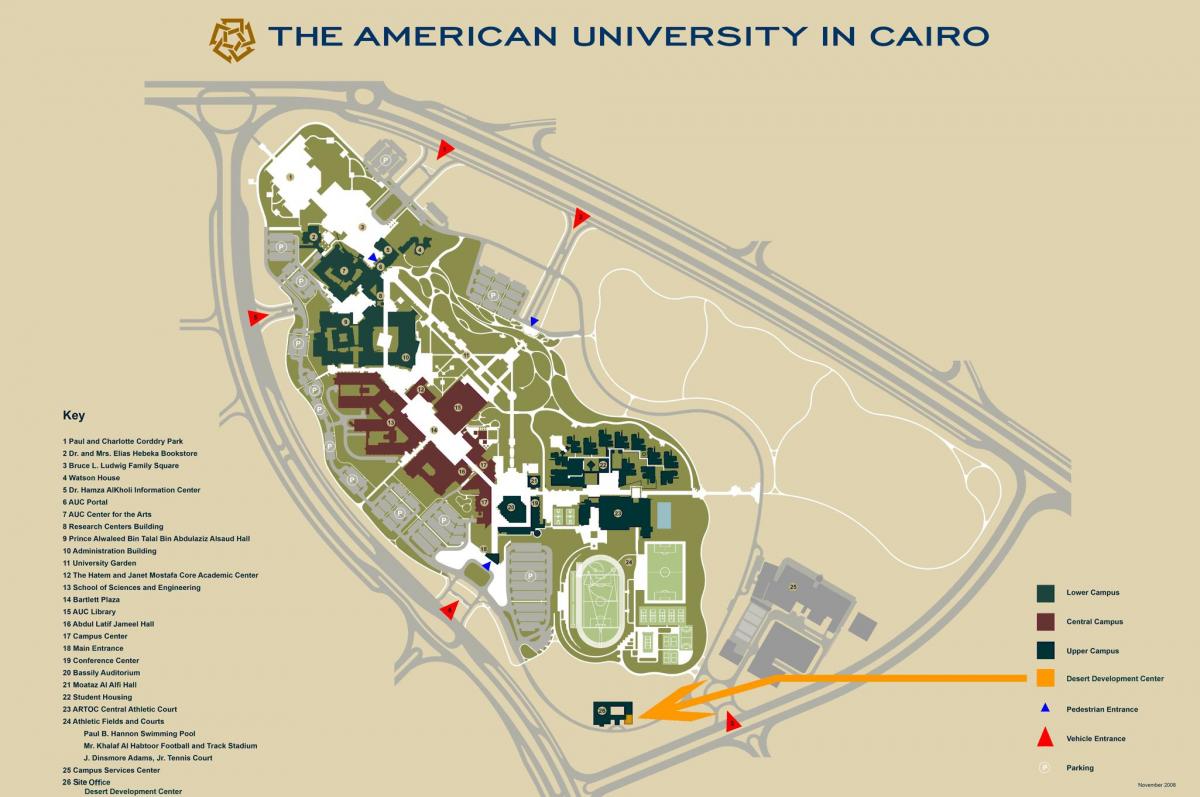 Carte des ssc nouveaux du caire campus
