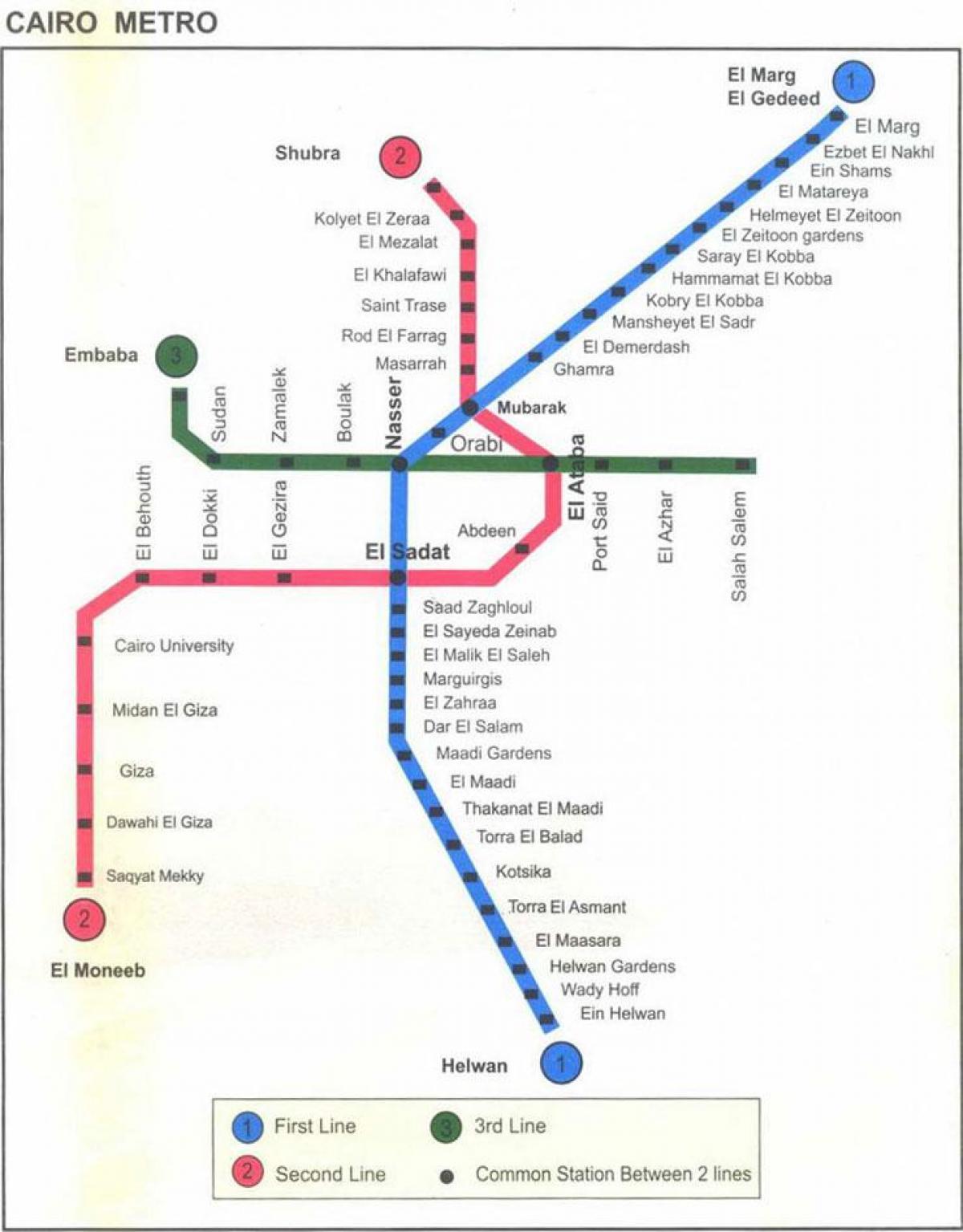 carte du métro du caire