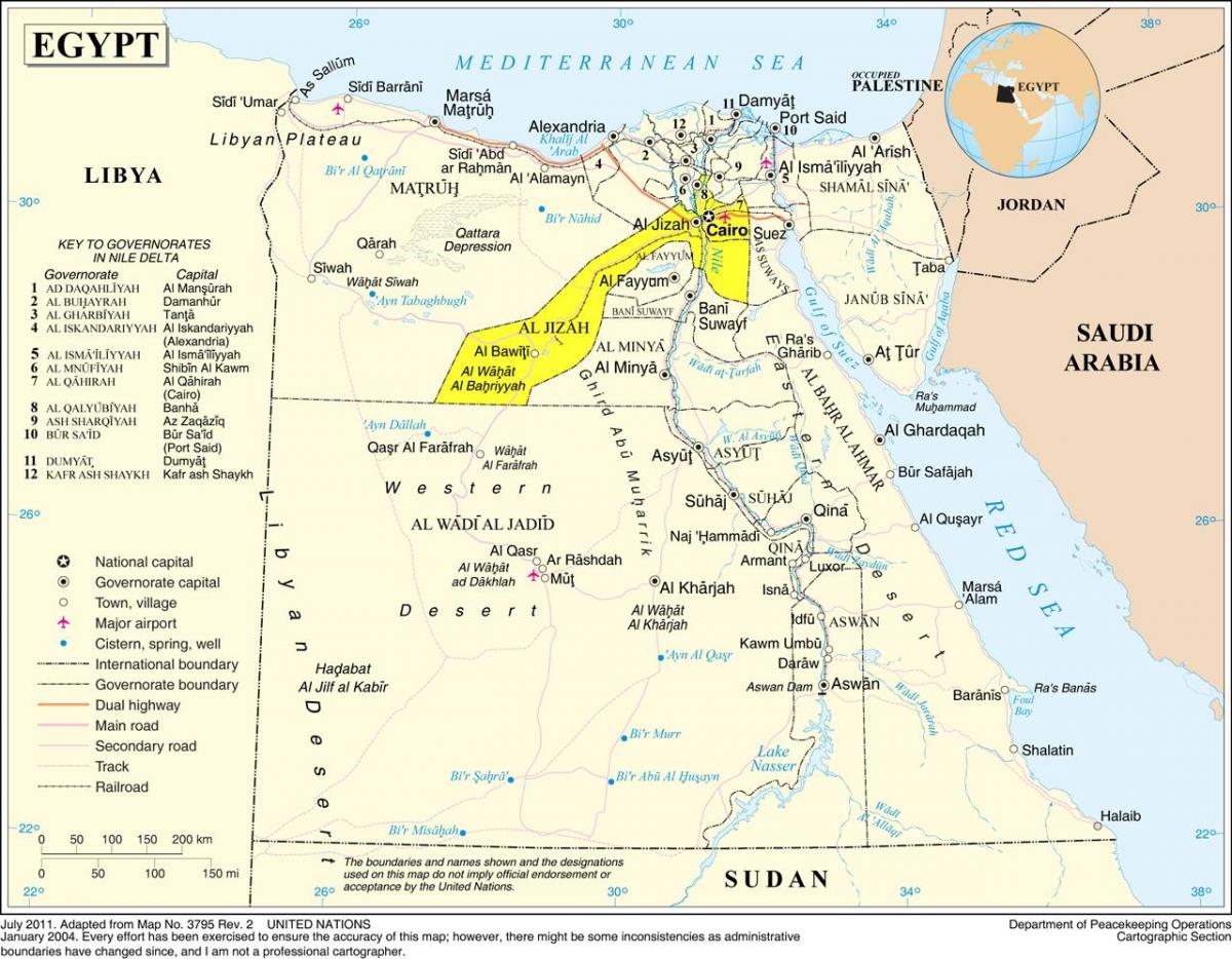 Carte de l'agglomération du caire