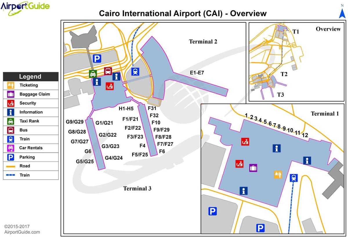 l'aéroport international du caire carte
