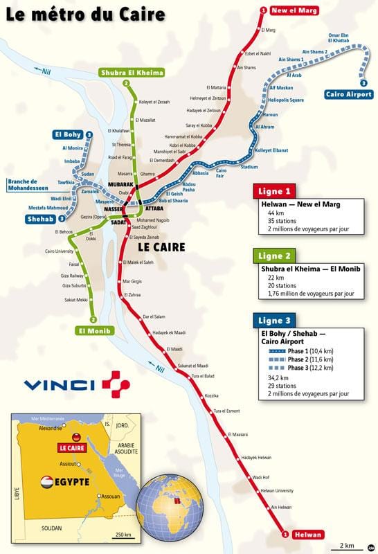 Carte de métro du caire