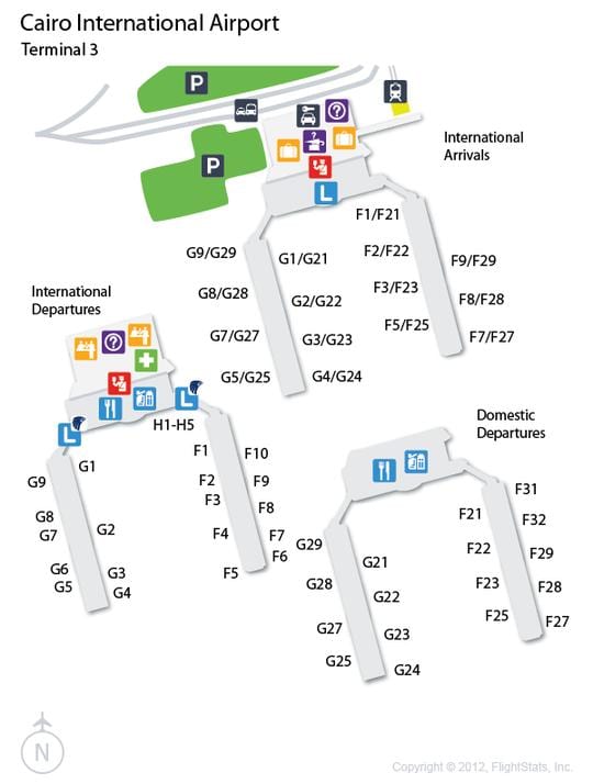 La carte de caire terminal de l'aéroport