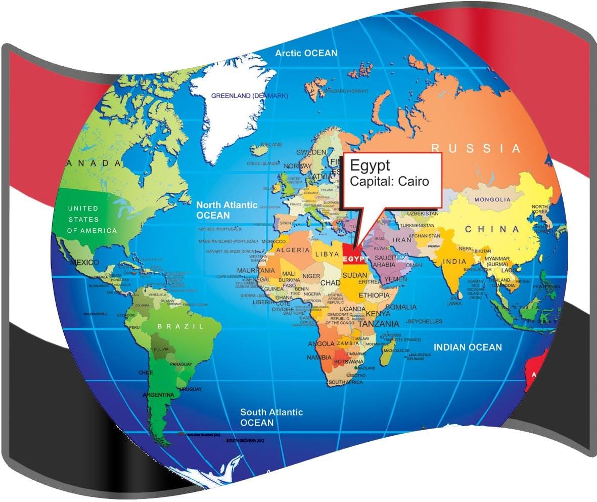 le caire emplacement sur la carte du monde