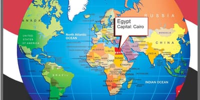 Le caire emplacement sur la carte du monde